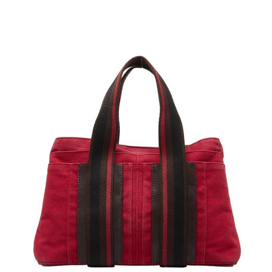 Hermes Color Handbag Tote Bag Canvas Brown Red Handbag Tote Bag
