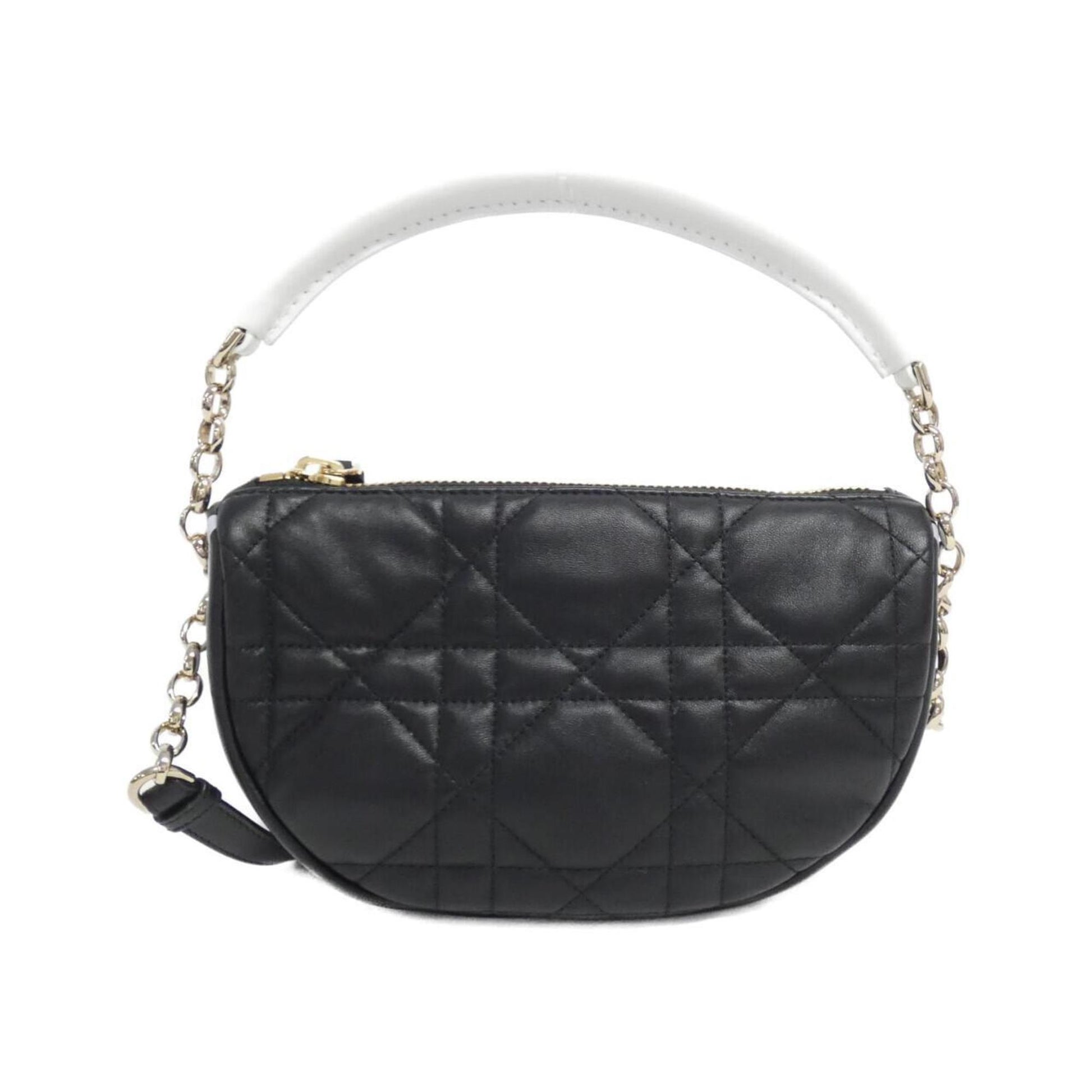 Dior Handbag Christian Shoulder Bag 35 Leather Black