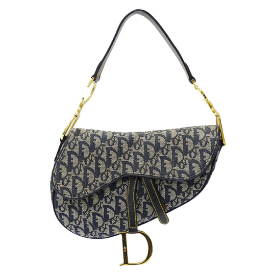 Dior Handbag Christian Jacquard Shoulder Bag Blue