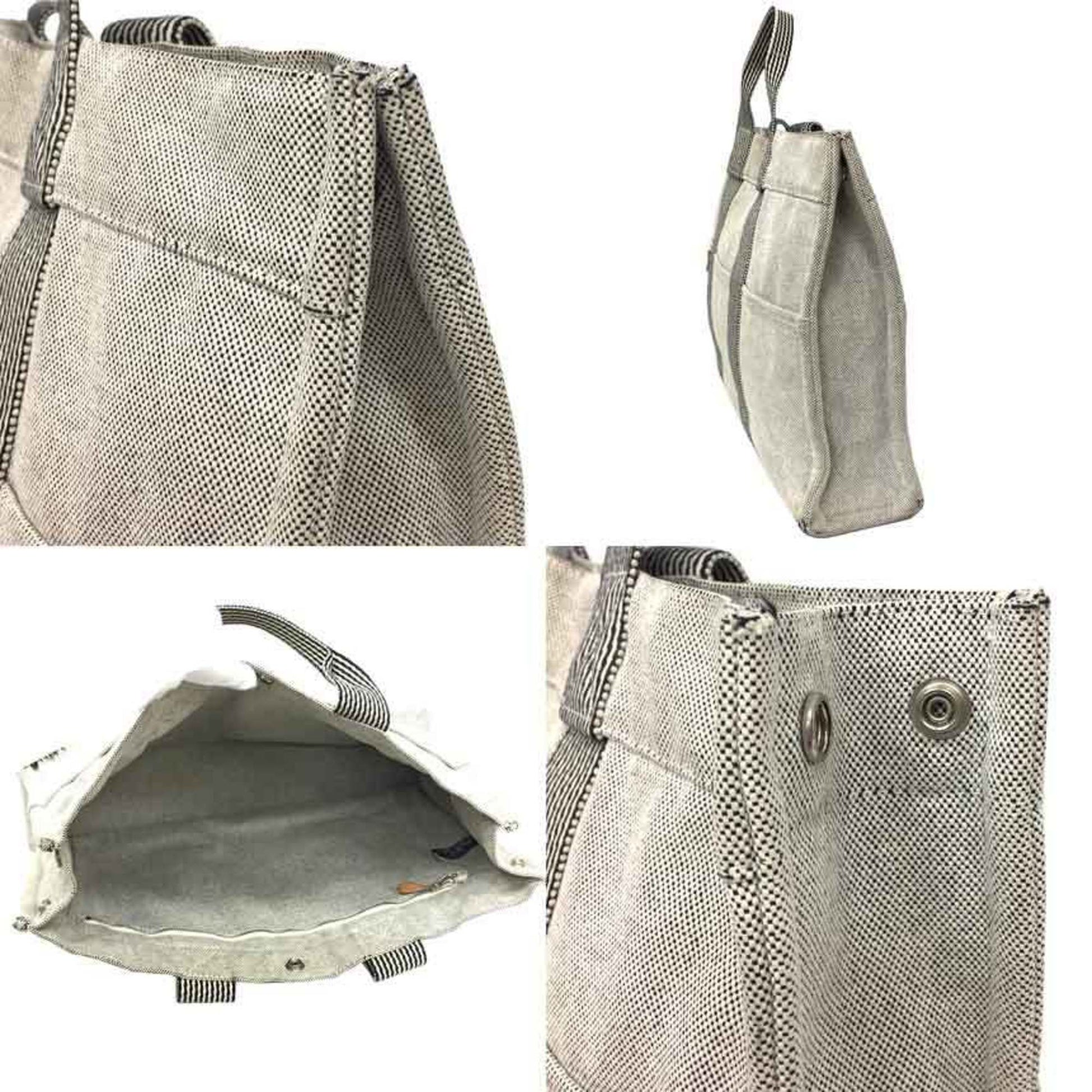 Hermes Cotton Tote Bag Canvas Gray