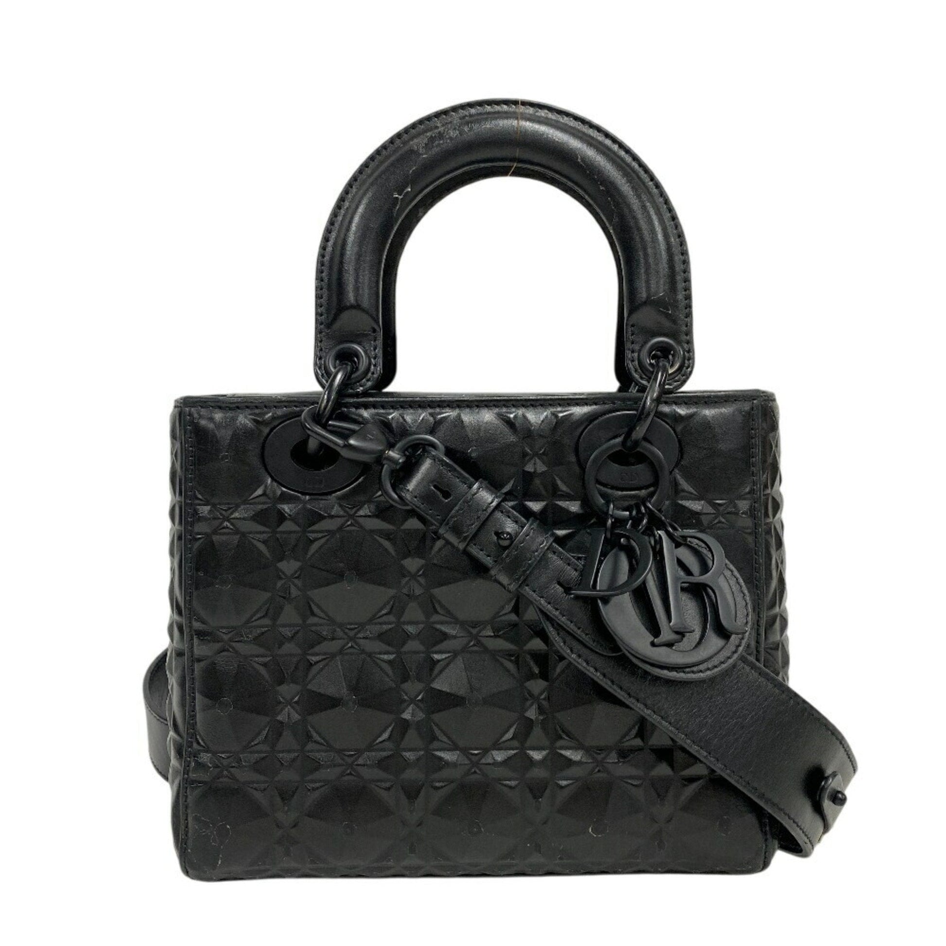 Dior Handbag Christian Shoulder Bag 51 Leather Black