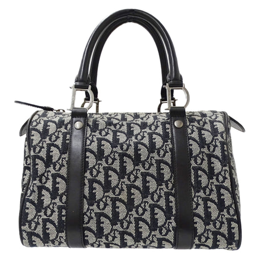 Dior Handbag Christian Boston Bag Canvas Black