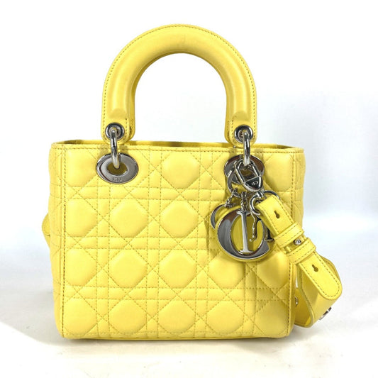 Dior Handbag Christian 3 Leather Yellow