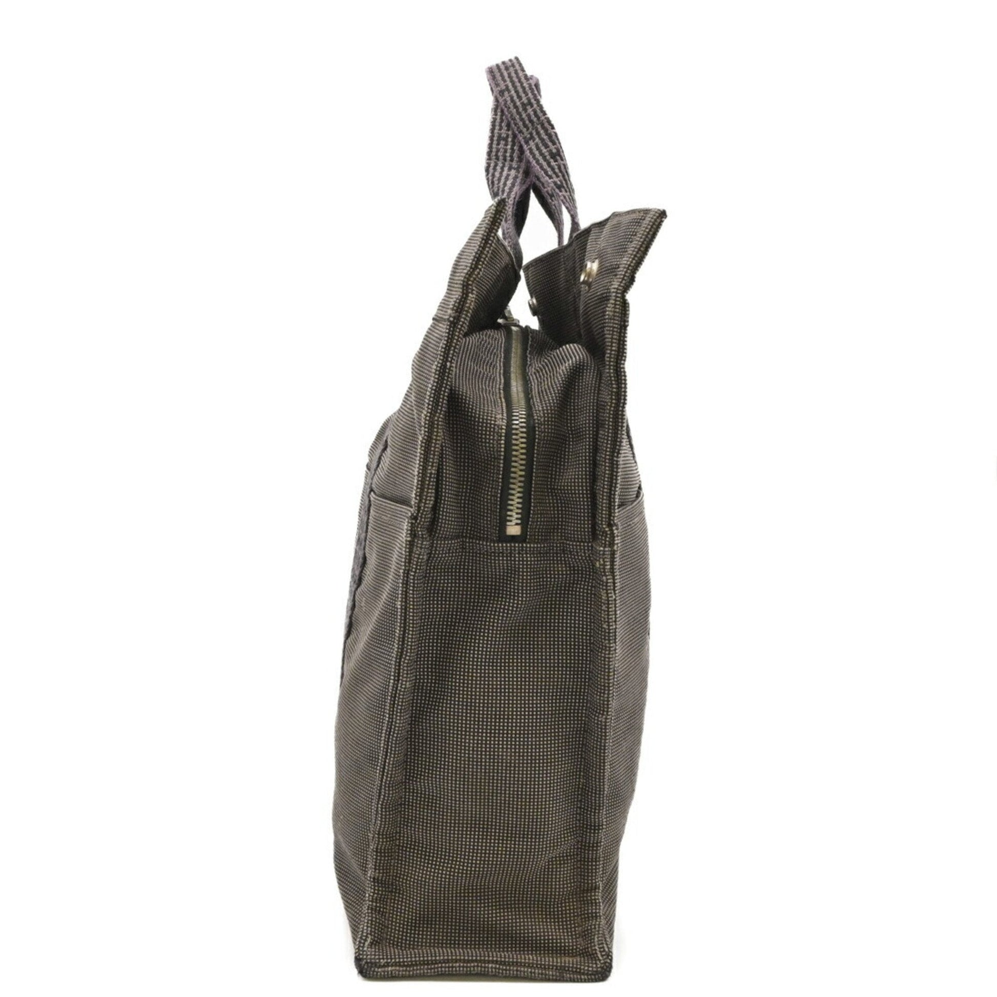 Hermes Tote Bag Canvas Nylon Gray