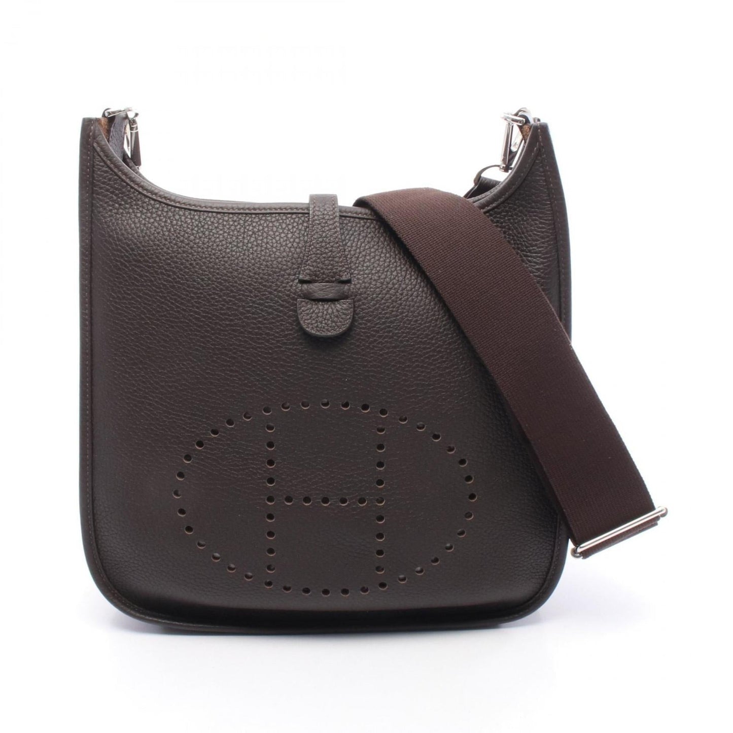 Hermes Taurillon Clemence Shoulder Bag Leather Brown Leather Shoulder Bag