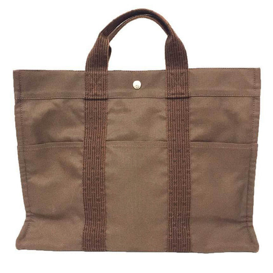 Hermes Tote Bag Canvas Nylon Brown