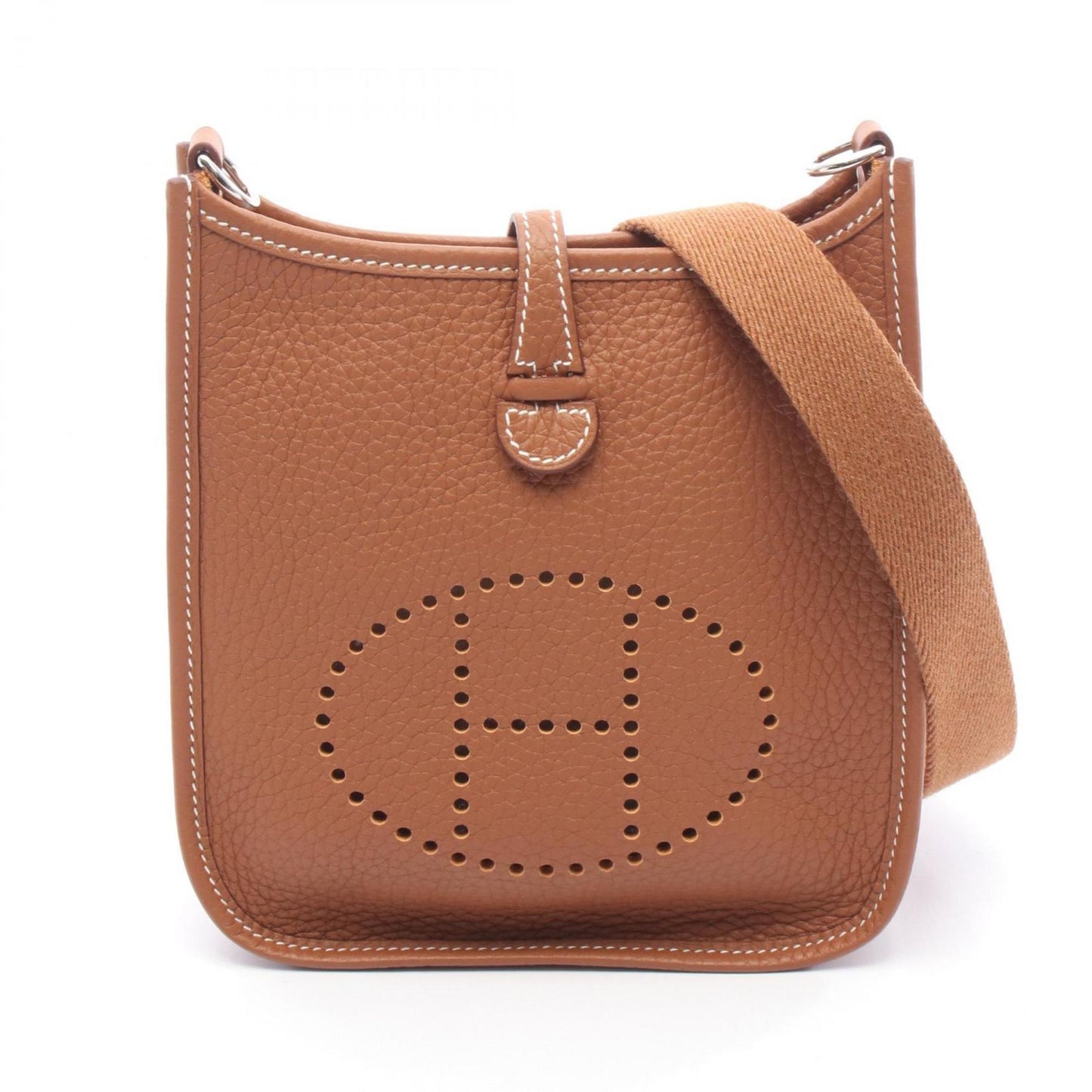 Hermes Evelyne Taurillon Clemence Shoulder Bag Leather Brown