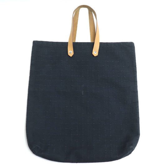 Hermes Tote Bag Leather Canvas Navy Tote Bag 1