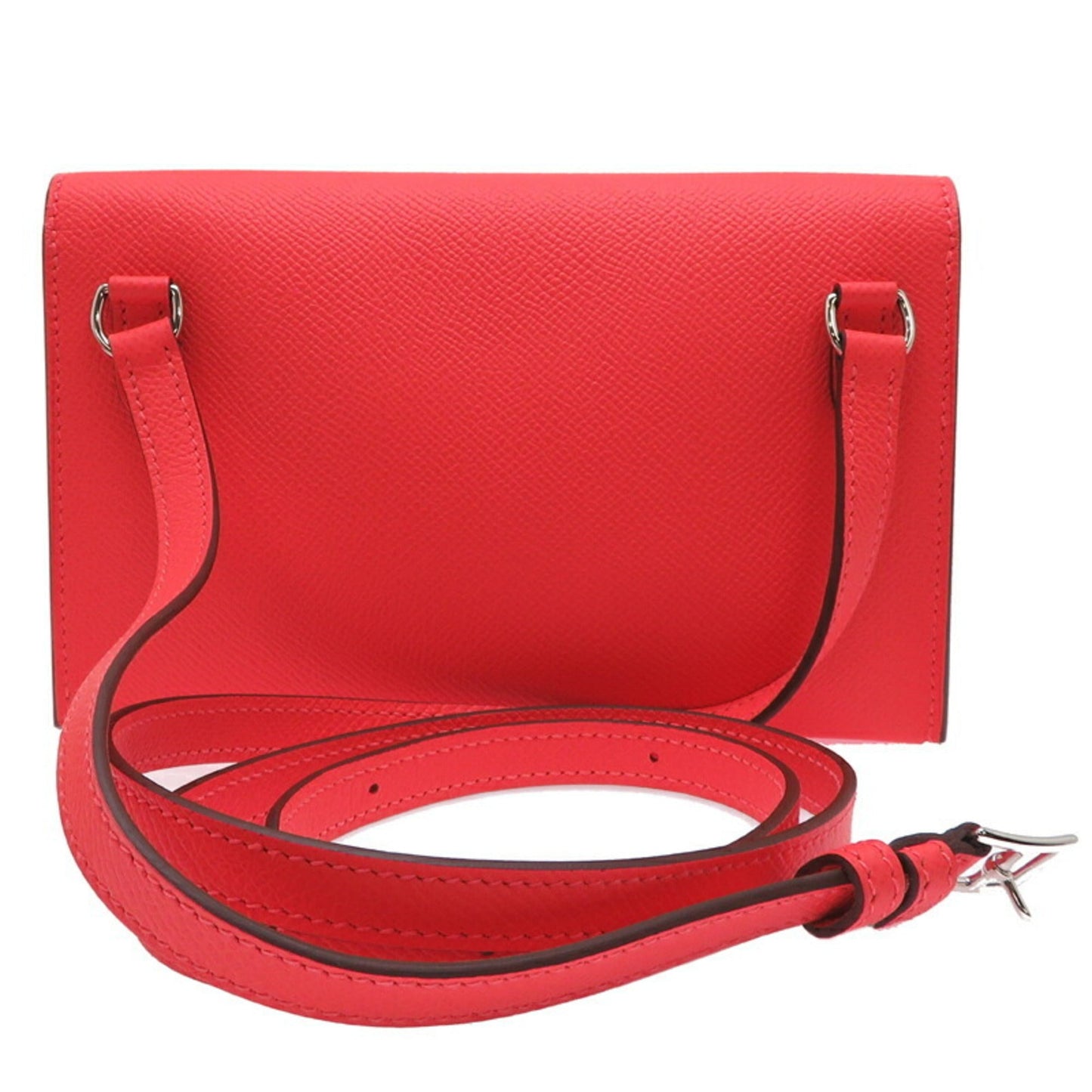 Hermes Epsom Shoulder Bag Leather Orange Shoulder Bag 3