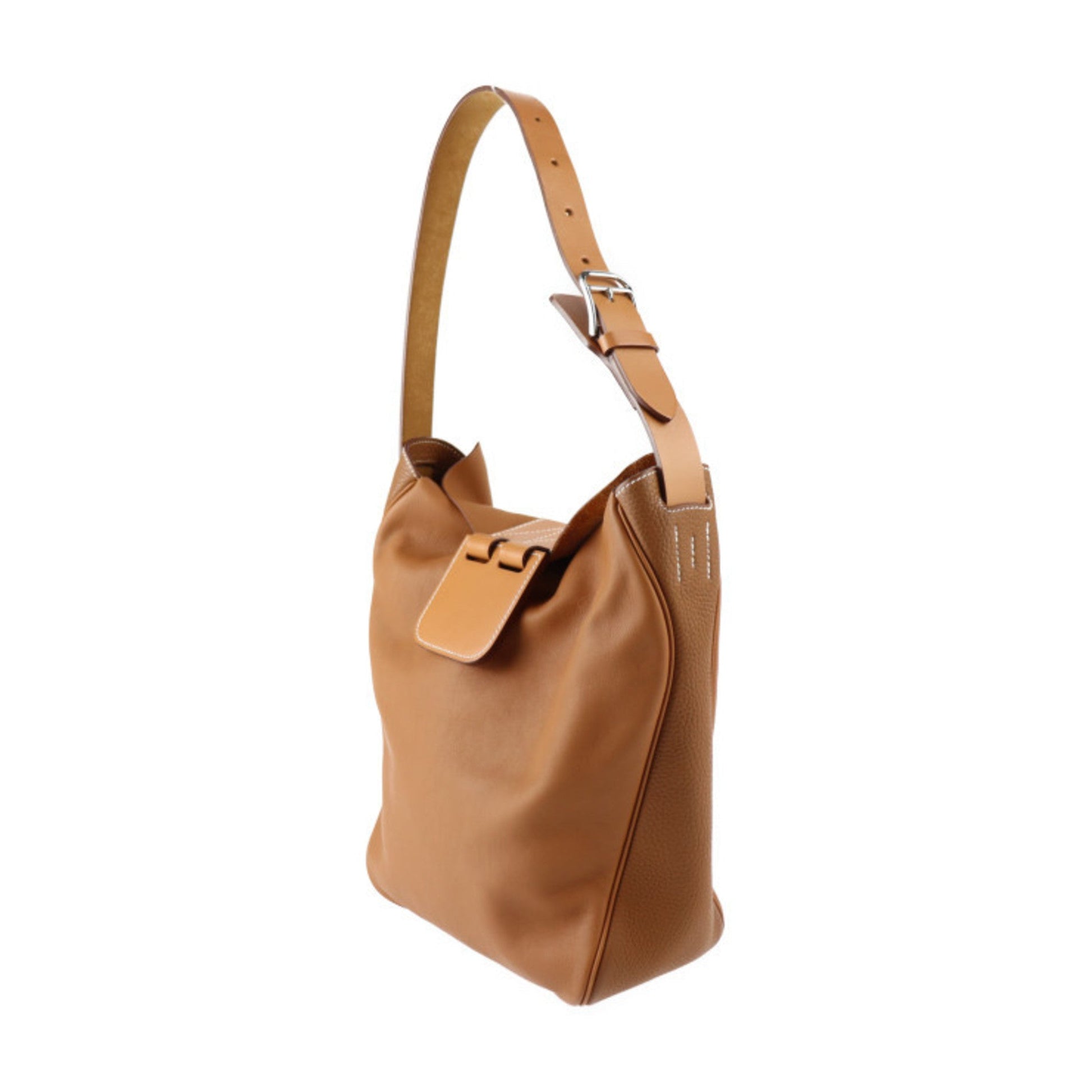 Hermes Taurillon Clemence Swift Handbag Shoulder Bag Tote Bag Leather Brown Gold
