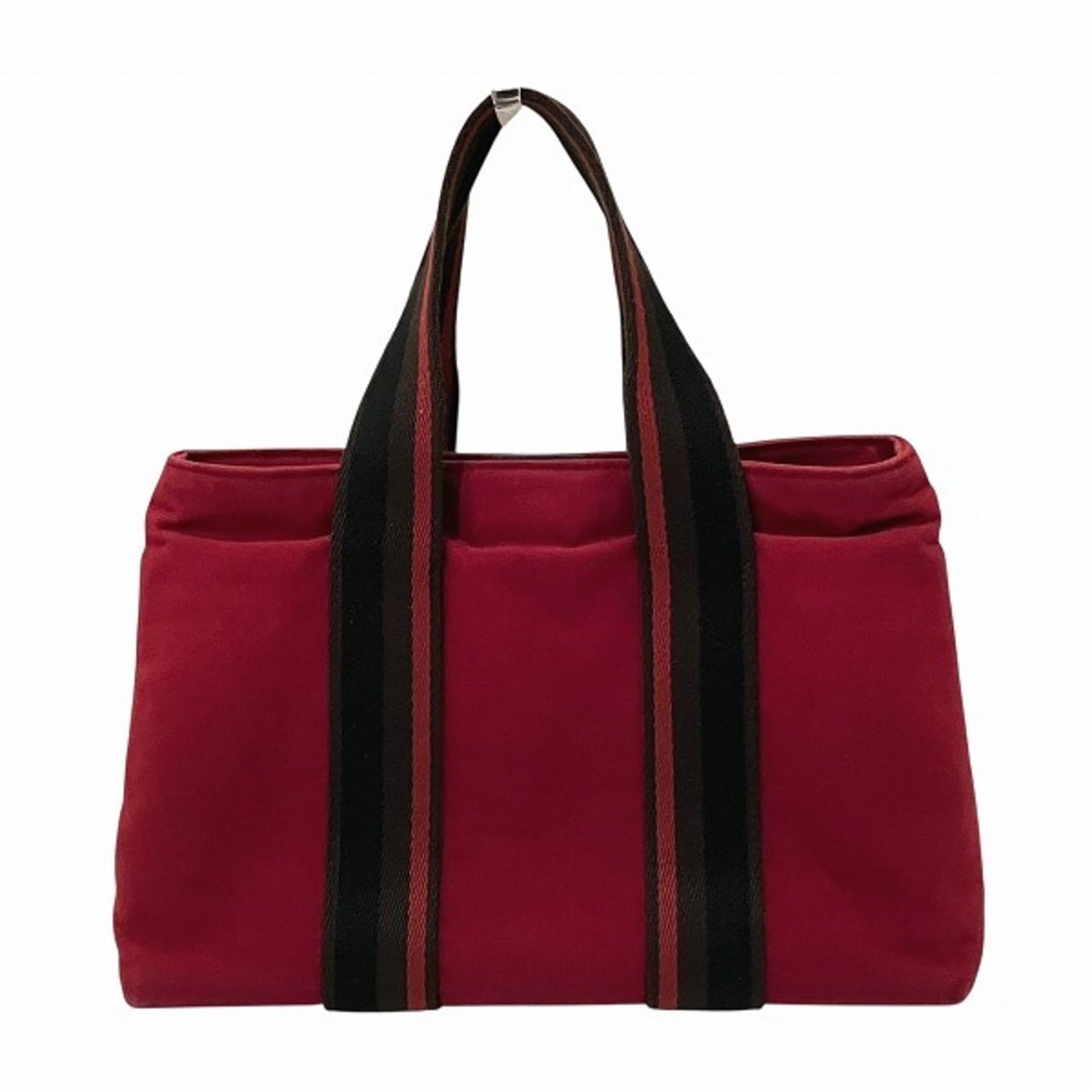 Hermes Color Tote Bag Leather Canvas Brown