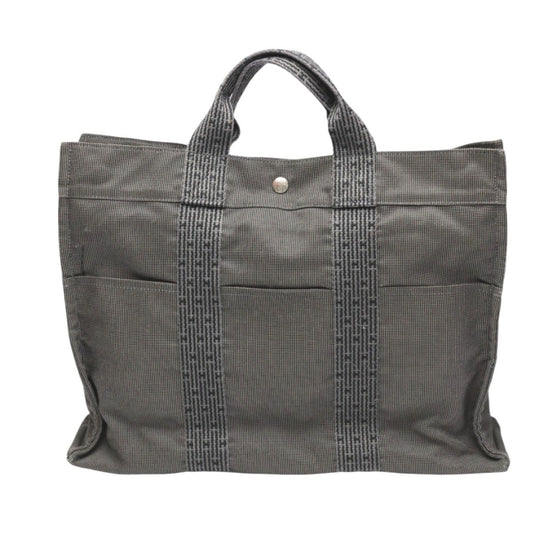 Hermes Her Line Tote Bag Canvas Gray Tote Bag 25