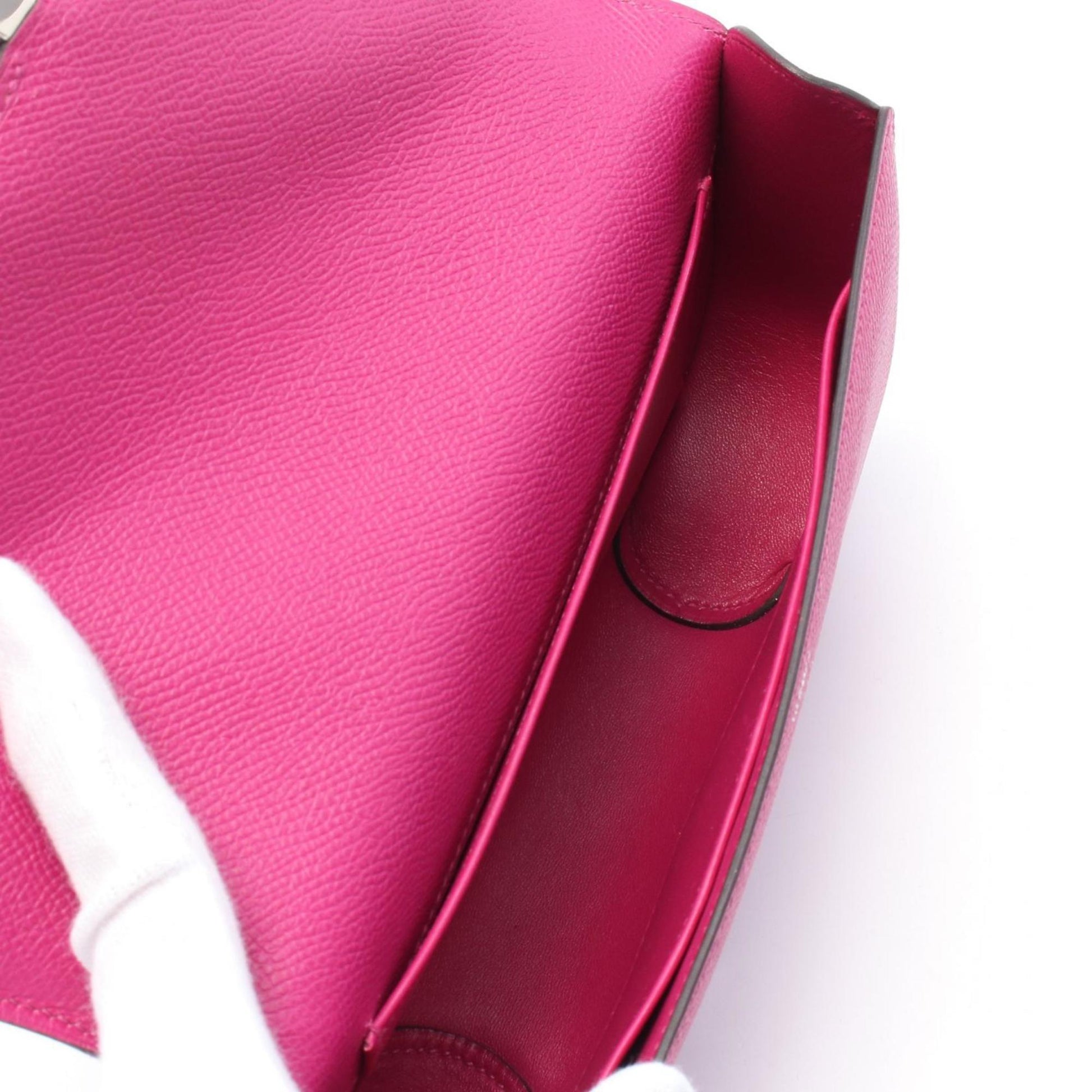Hermes Epsom Clutch Bag Leather Pink