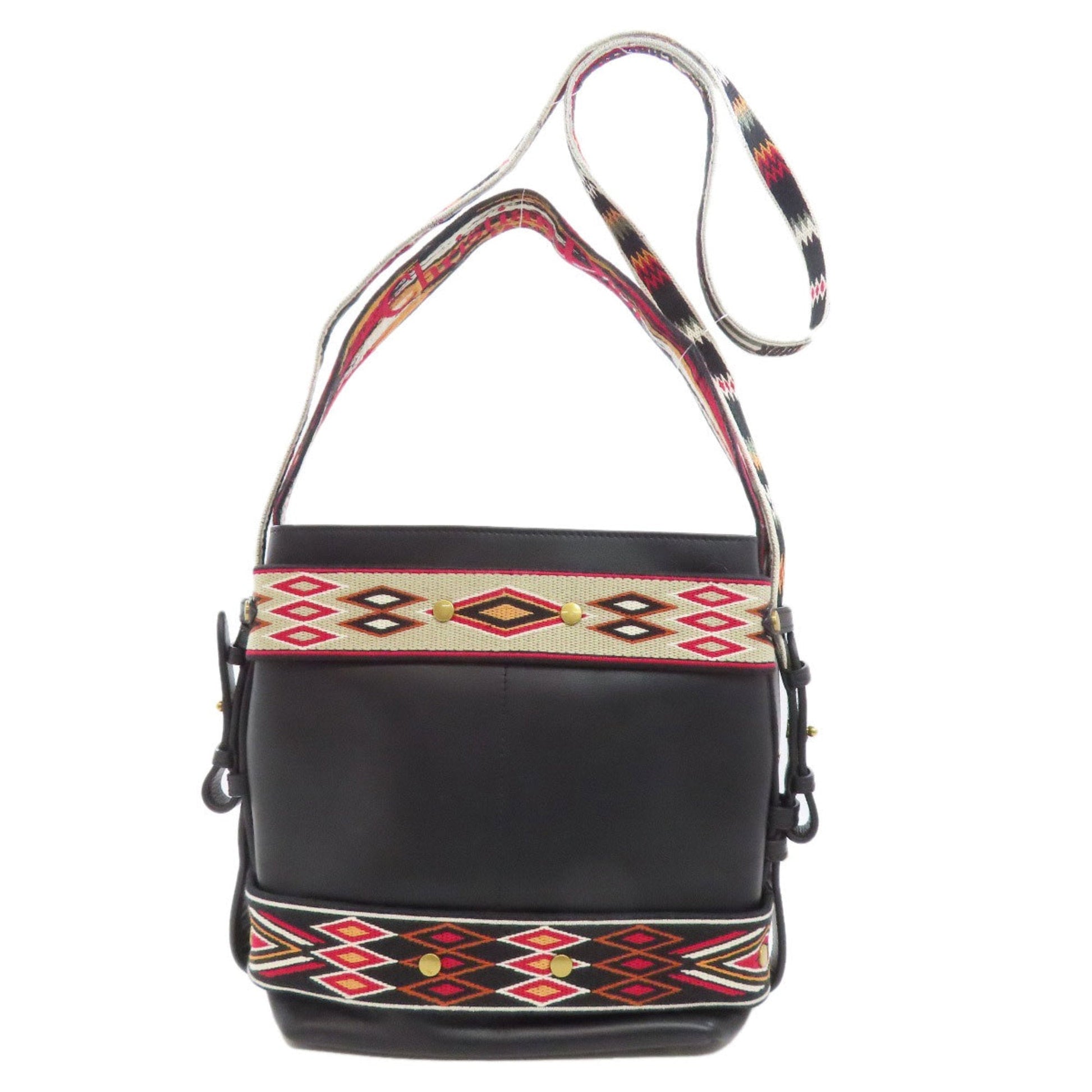 Dior Handbag Christian Shoulder Bag 39 Leather Black