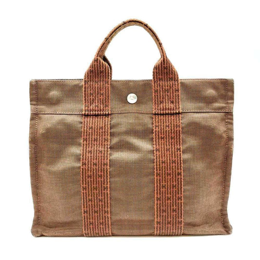 Hermes Her Line Handbag Tote Bag Canvas Brown Handbag Tote Bag