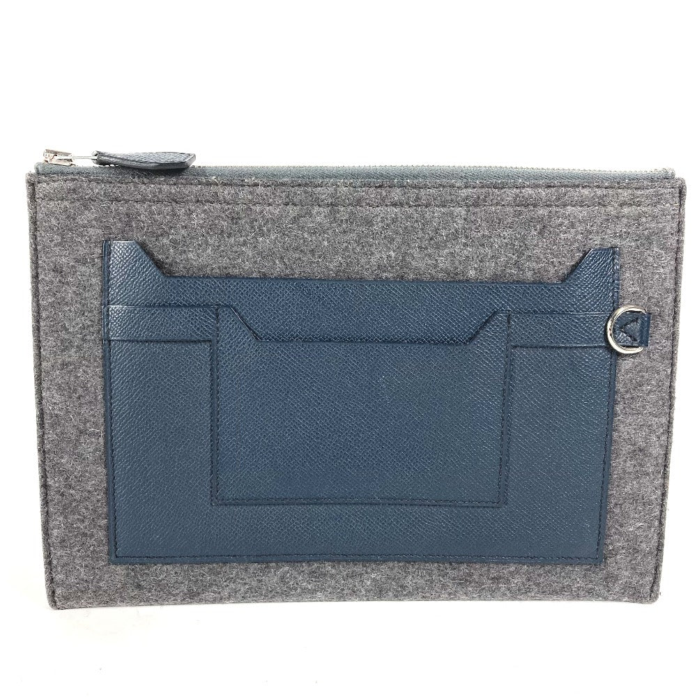 Clutch Bag Felt Gray To Doo Leather