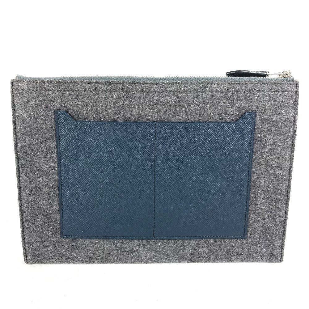 Clutch Bag Felt Gray To Doo Leather