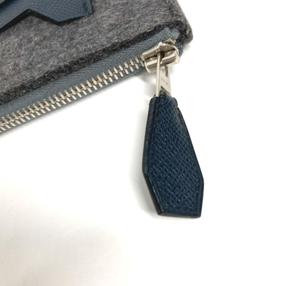 Clutch Bag Felt Gray To Doo Leather