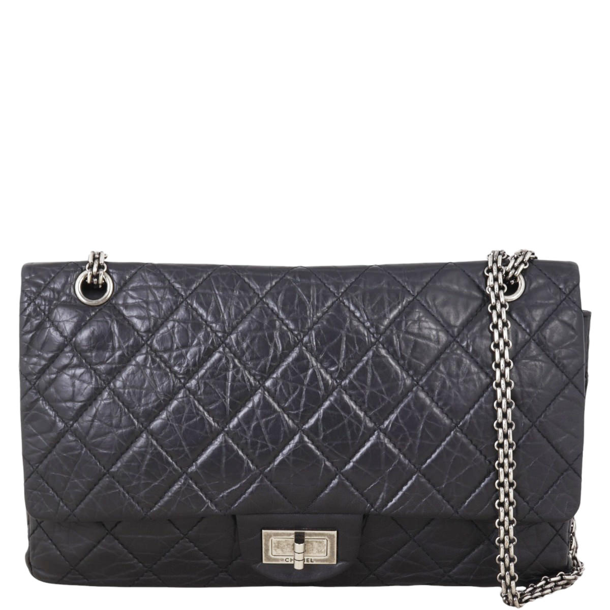 Chanel 2.55 Reissue 227 Double Bag Quilted Black Shoulder Bag