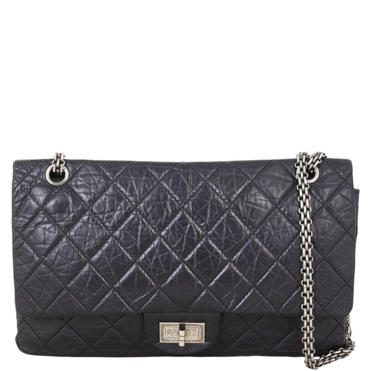 Chanel 2.55 Reissue 227 Double Bag Quilted Black Shoulder Bag