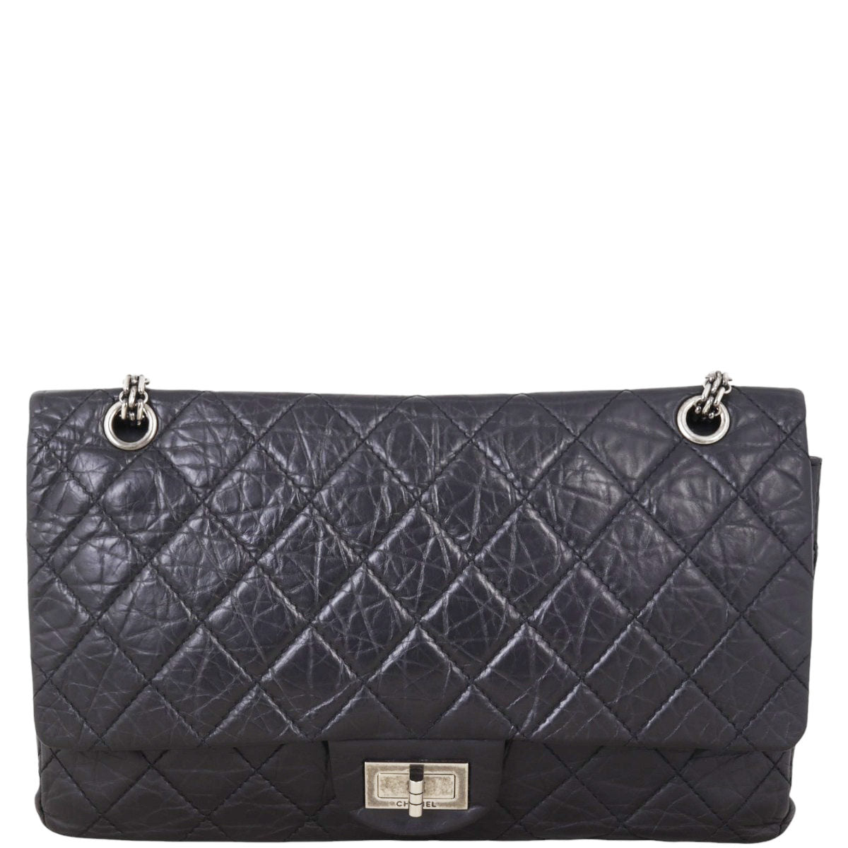 Chanel 2.55 Reissue 227 Double Bag Quilted Black Shoulder Bag