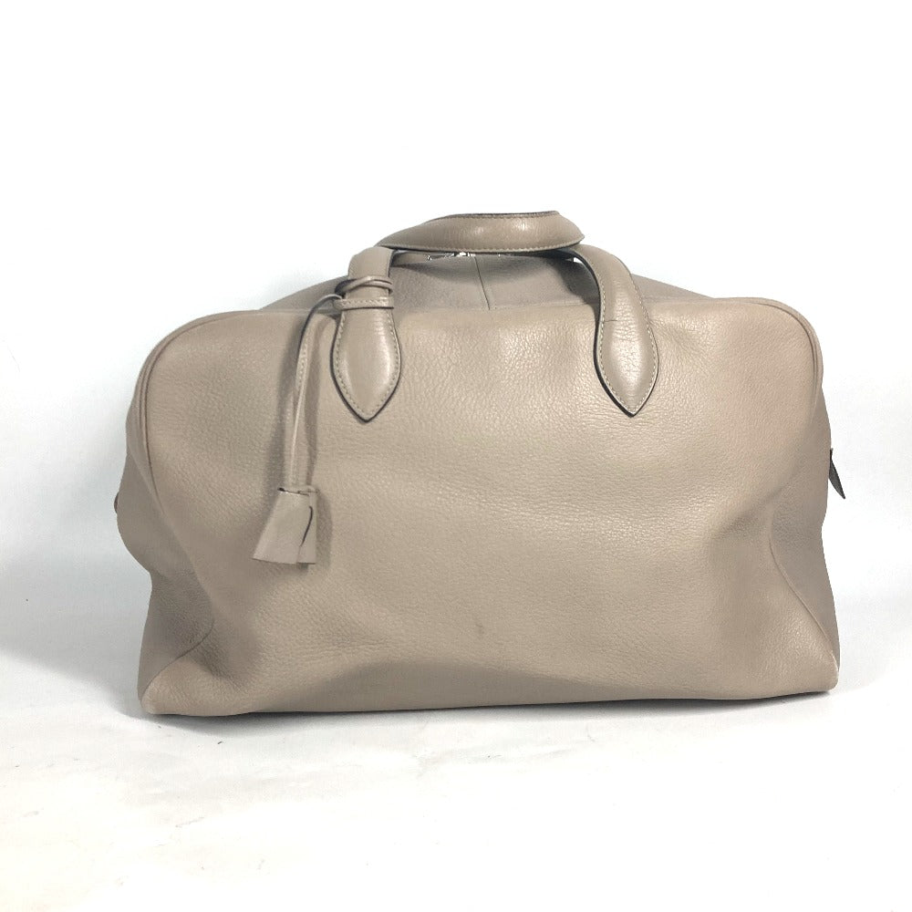 Hermes Boston Duffel Bag Taurillon Clemence Victoria Unisex Unisex Beige Travel Bag