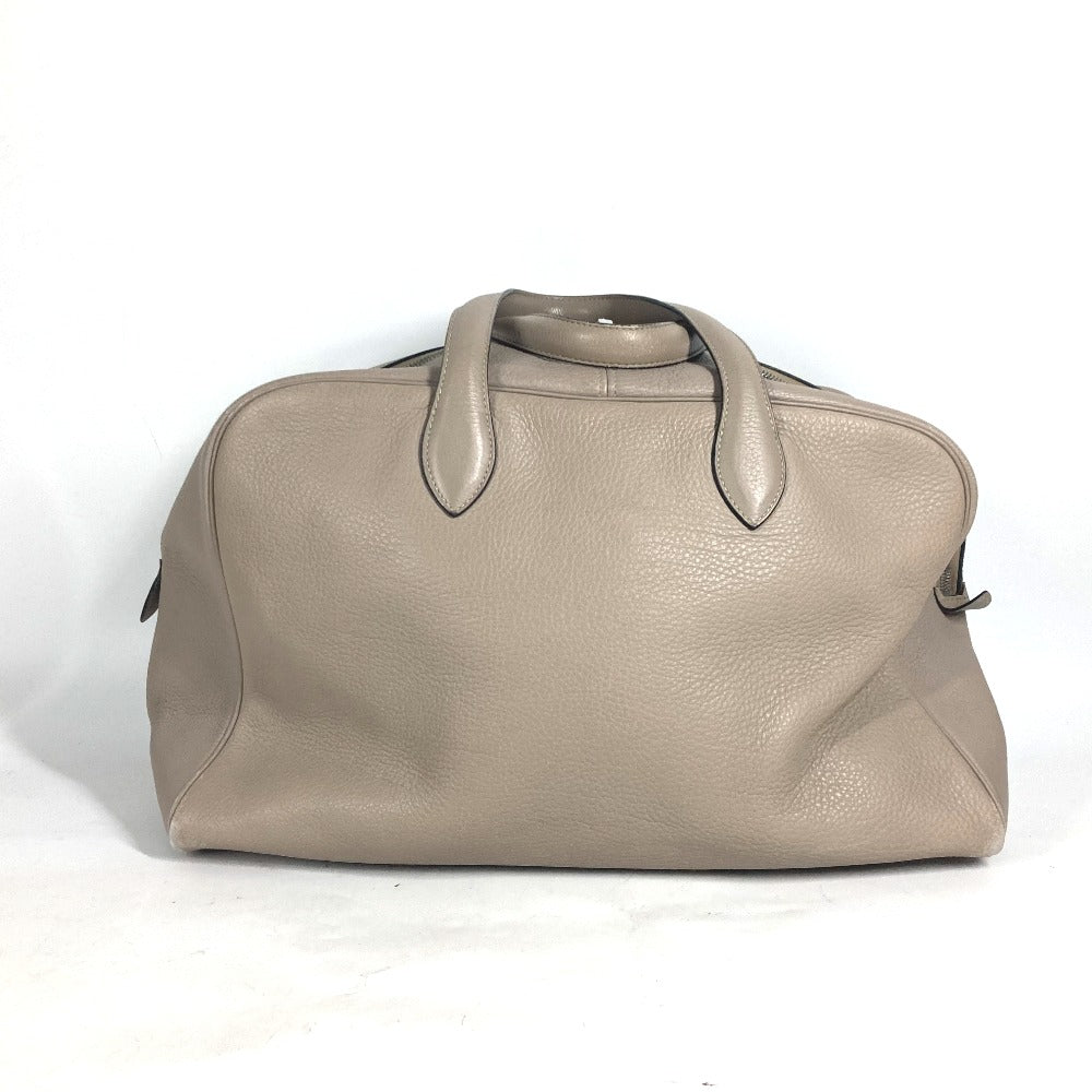 Boston Duffel Bag Taurillon Clemence Victoria Unisex(Unisex) Beige Travel Bag