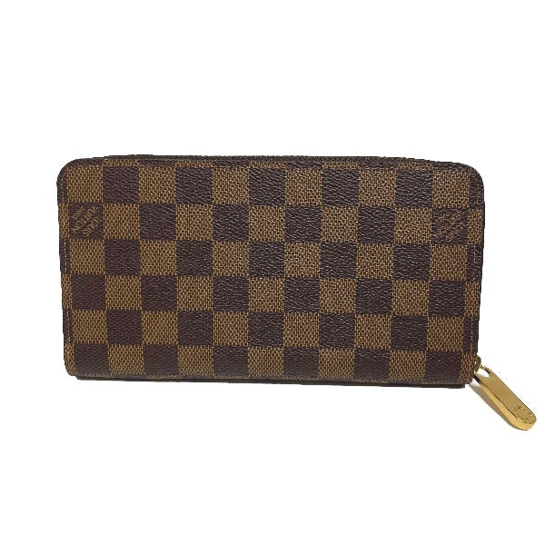 Louis Vuitton Long Purse N41661 Damier Zip Canvas Brown Wallet Case