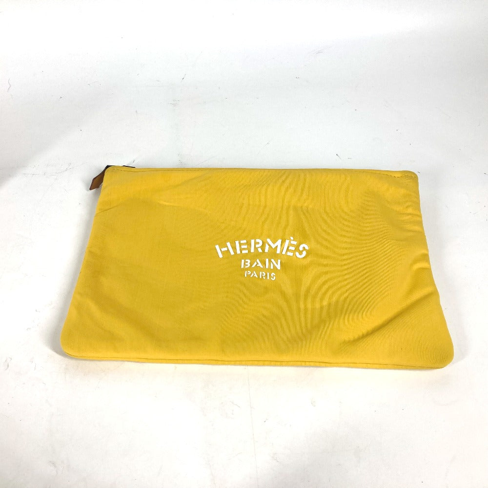 Hermes Clutch Bag Polyamide Neovan Mm Unisex Unisex Yellow
