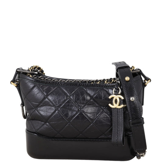 Chanel Gabrielle Hobo Quilted Black Crossbody Bag
