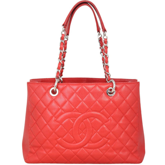 Chanel Grand Shopping Tote Quilted Red Shoulder Bag