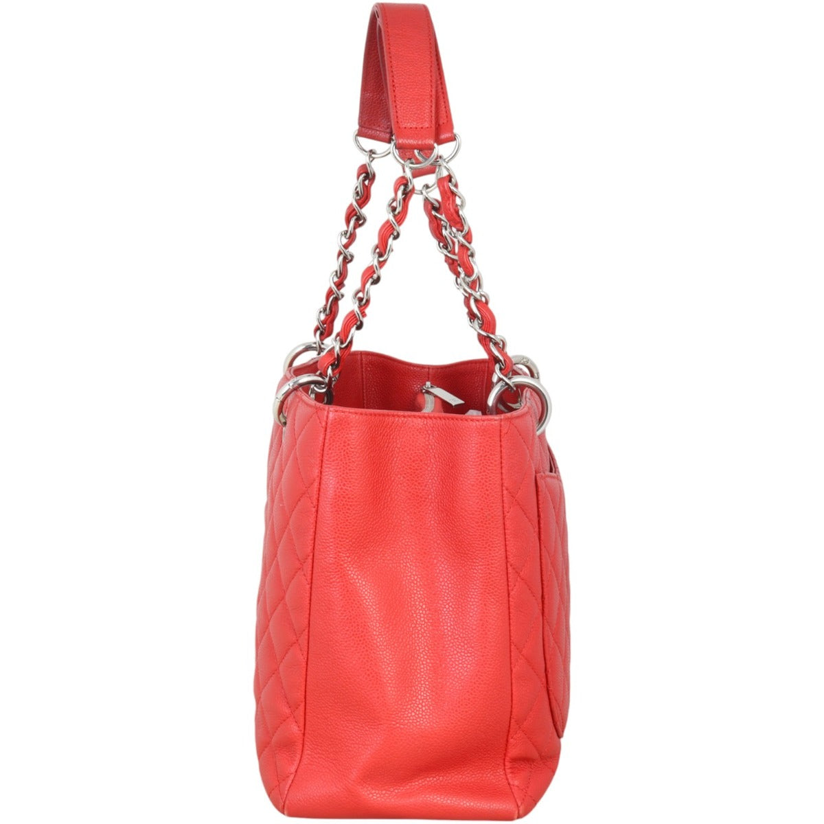 Chanel Grand Shopping Tote Quilted Red Shoulder Bag