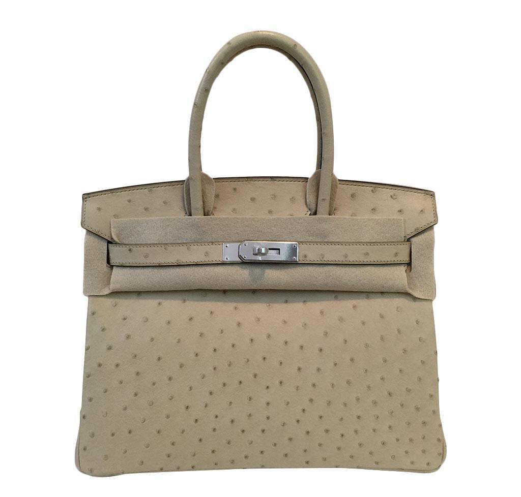 Hermes Birkin Ostrich Parchemin Bag Travel Bag
