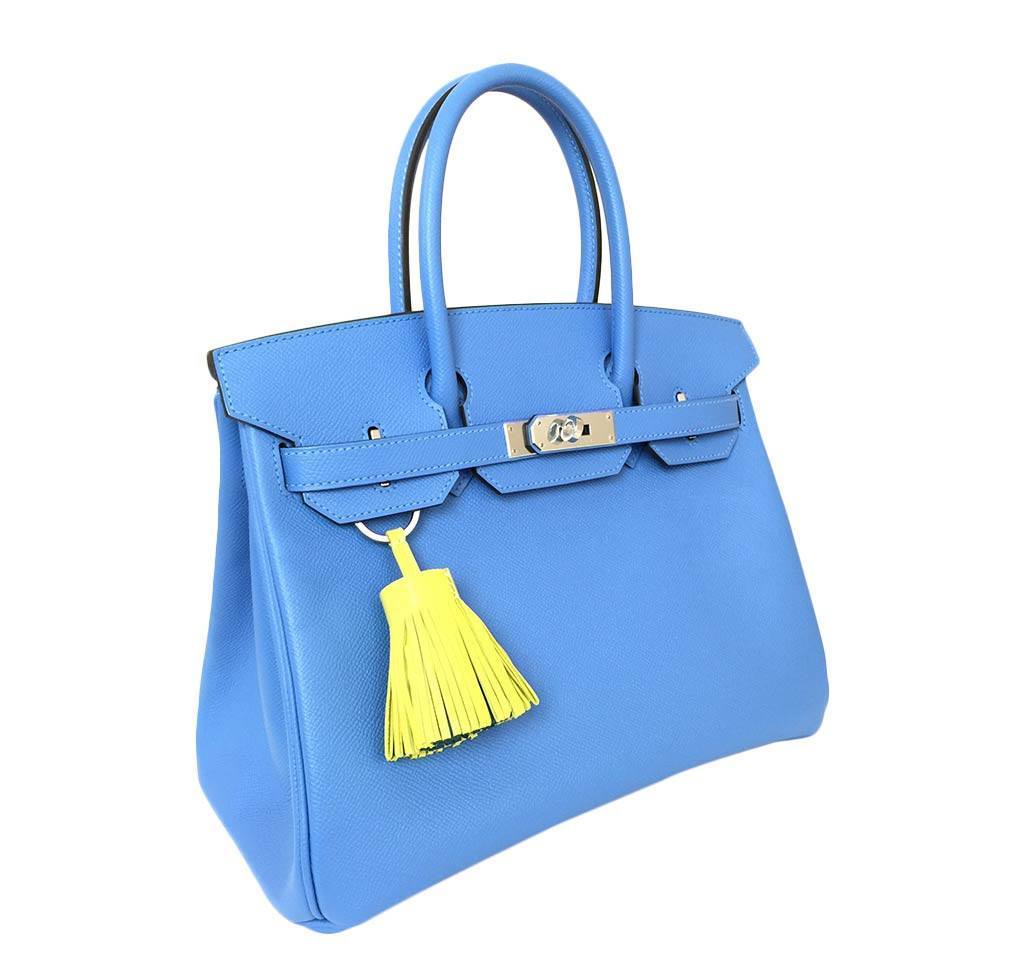 Hermes Birkin Bag Paradise Blue Travel Bag