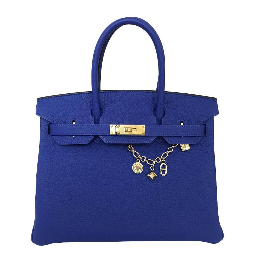 Hermes Birkin Bag Electrique Blue Travel Bag