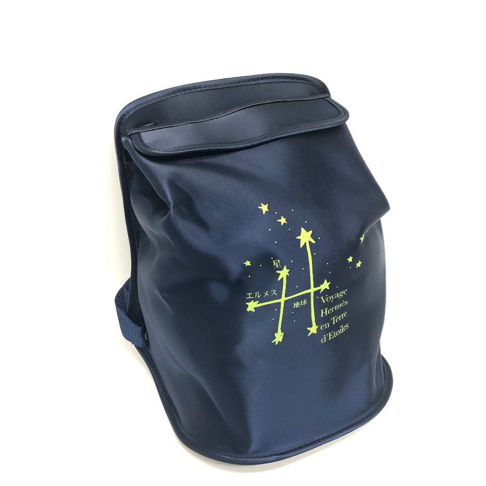 Hermes Backpack Star Travel Exhibition Limited Sherpa Backpack Women Canvas Blue