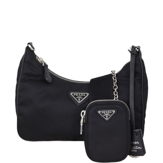 Prada Crossbody Bag Re-Edition Tessuto Shoulder Bag 3 Nylon Black