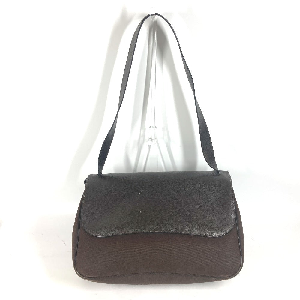 Hermes Shoulder Bag Sac Colorado Gm Women Leather Canvas Brown