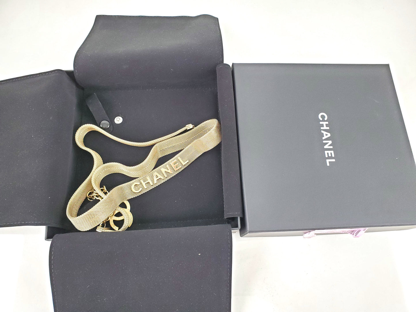 Chanel Fancy Chain Logo Hip Belt 80
