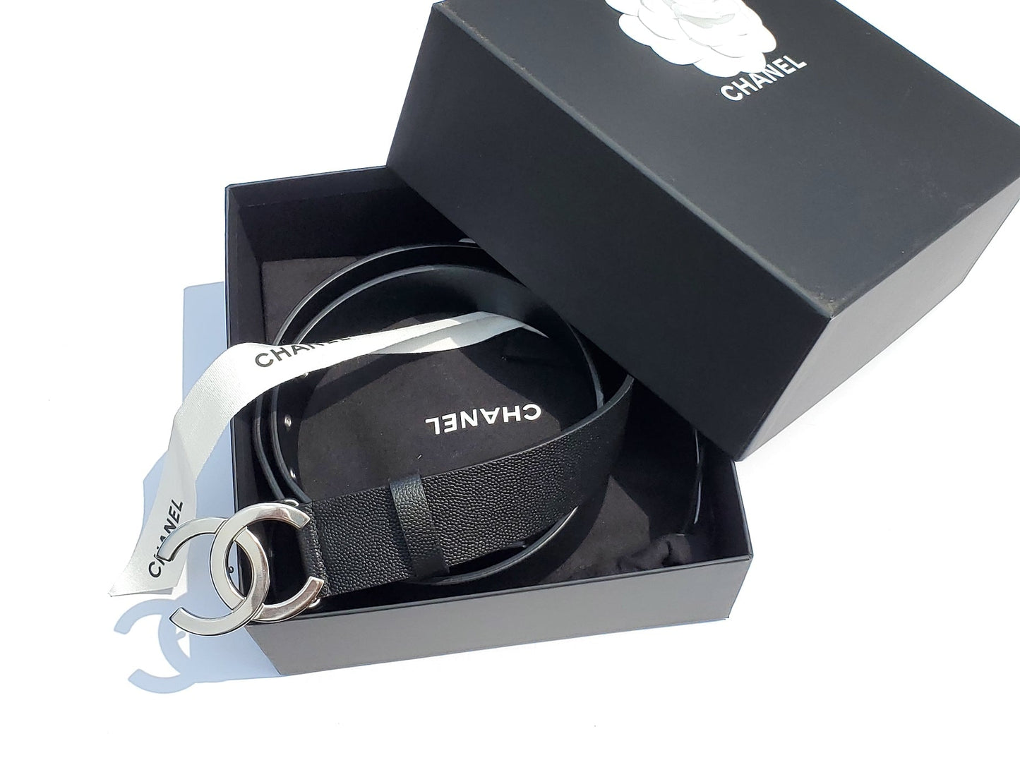 Chanel 2020 Interlocking CC Logo Leather Belt 85 34