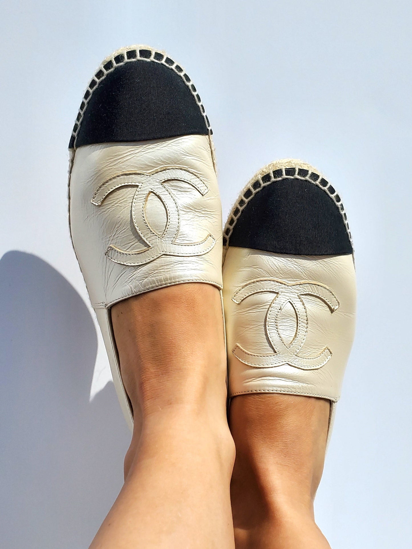 Chanel Lambskin CC Espadrilles 38 Accessory