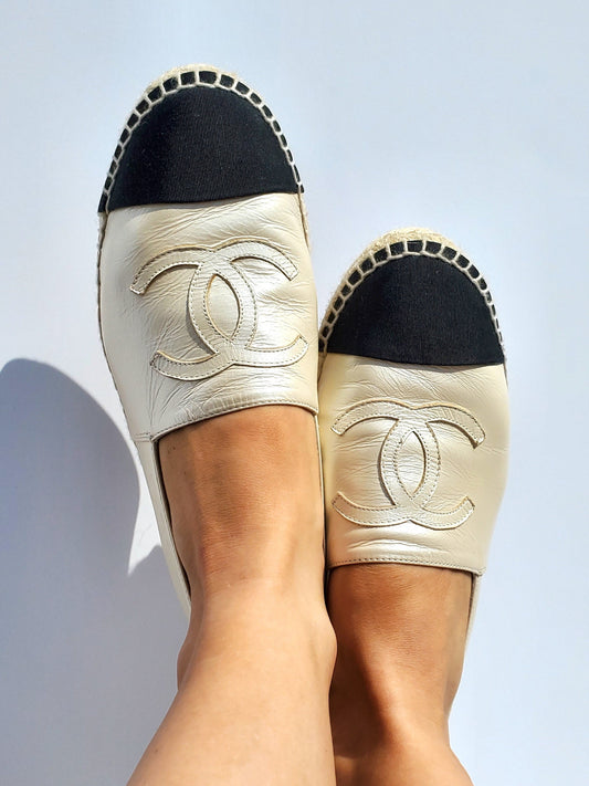 Chanel Lambskin CC Espadrilles 38 Accessory