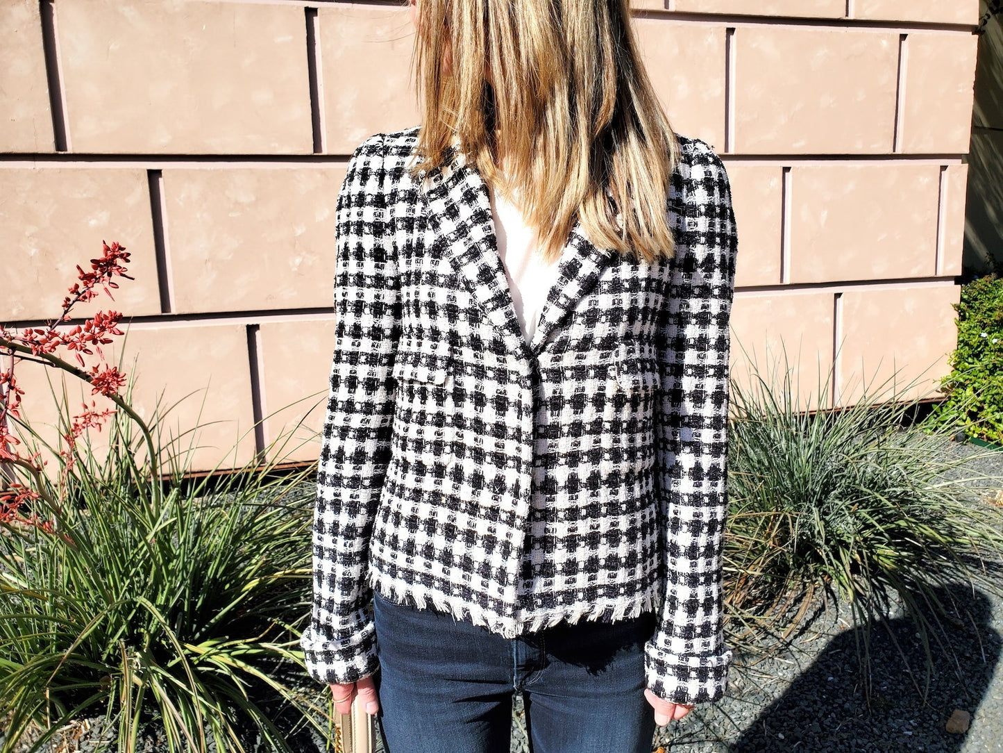 Chanel 2006 Black White Tweed Jacket 36
