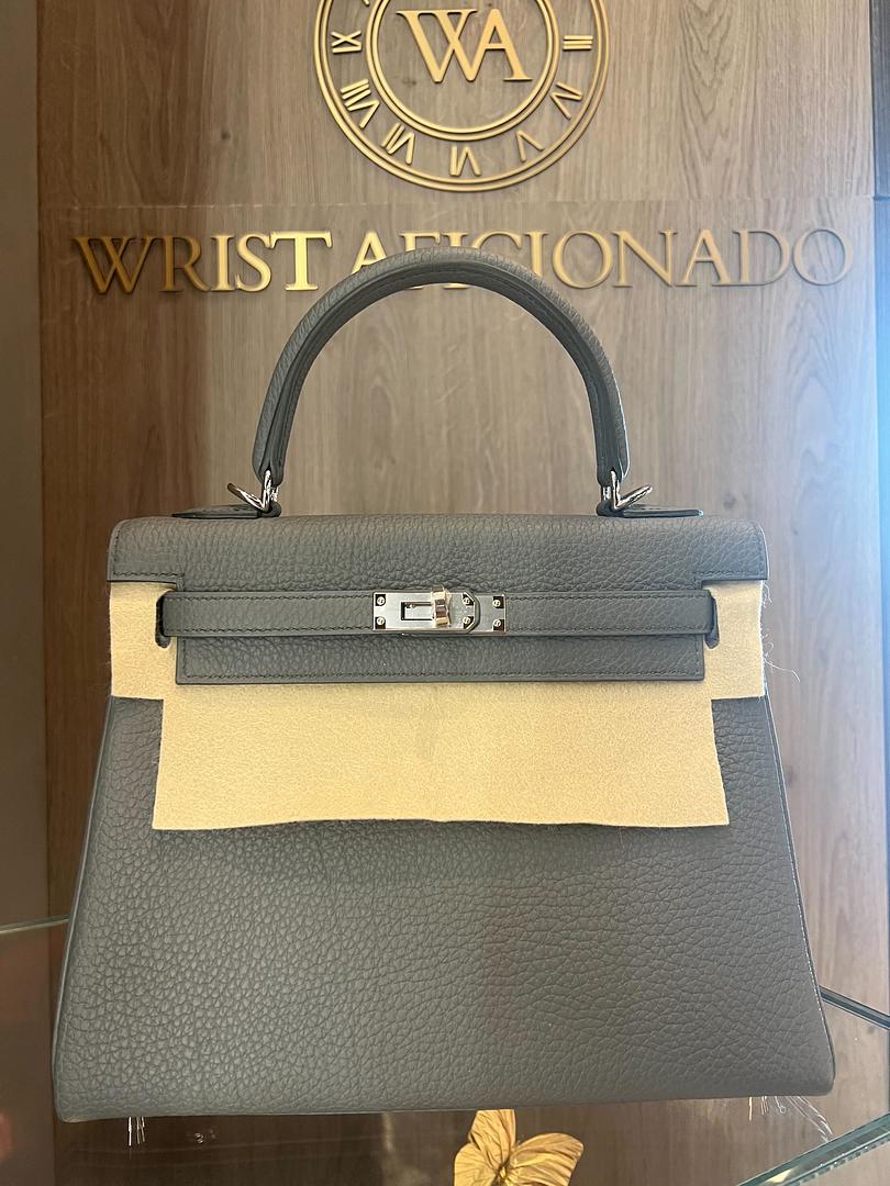 Gucci Hermes Kelly Retourne Veau Togo Vert Amande Travel Bag