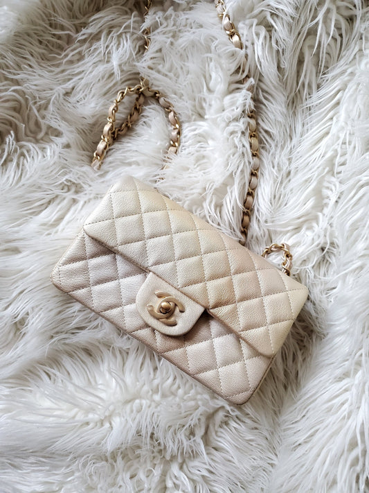 Chanel New Classic 2022 Rectangular Mini Gold Ombre Flap Bag