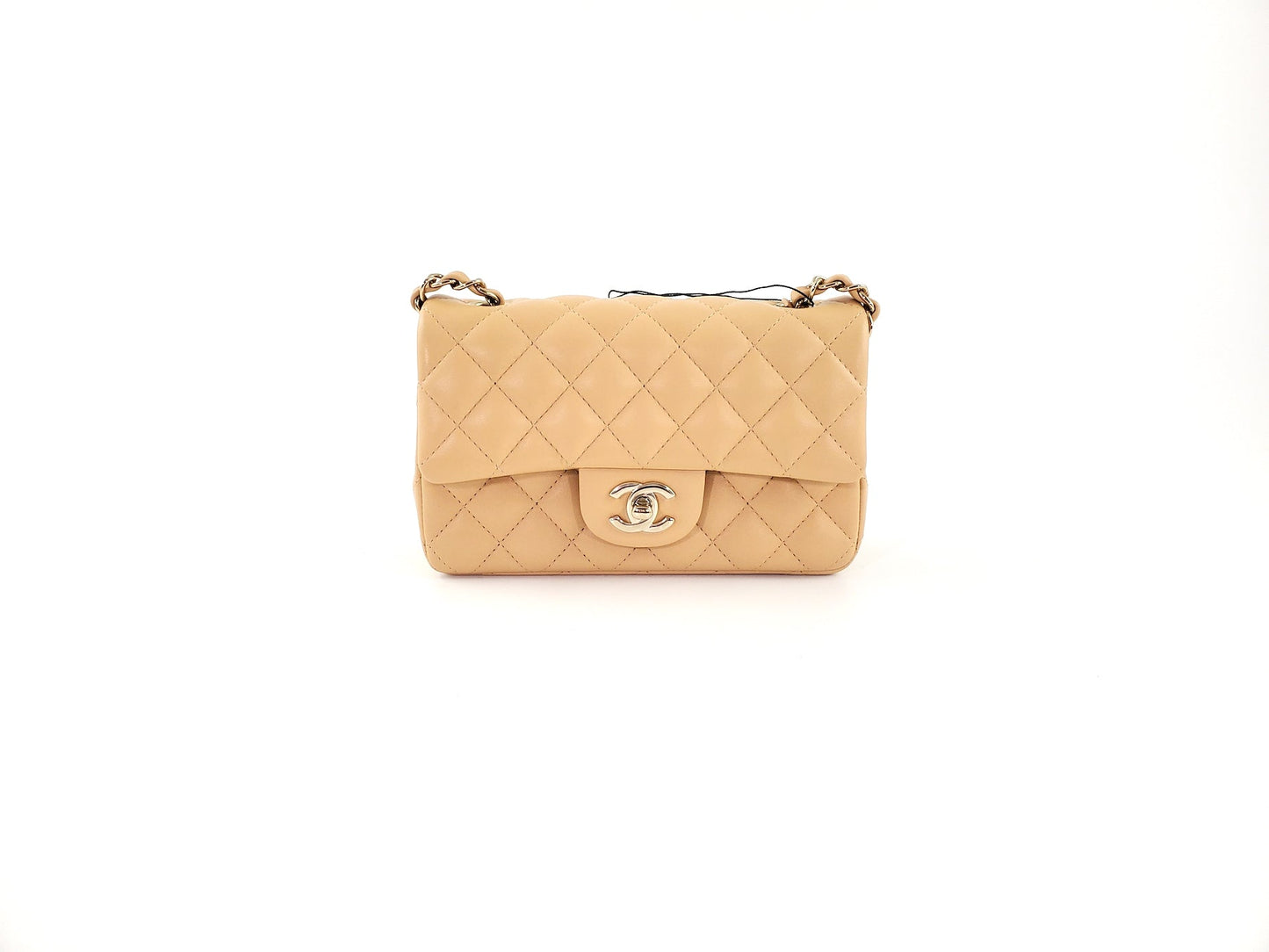 Chanel New Classic 2021 Rectangular Mini Beige Flap Bag