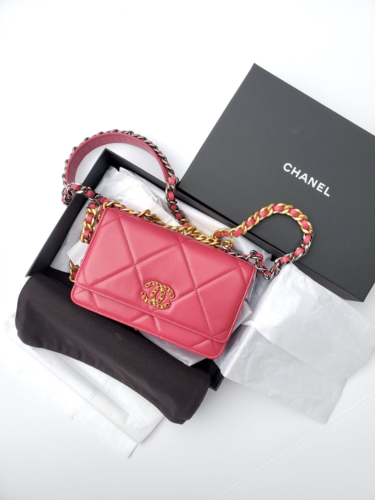 Chanel 19 Pink Wallet on the Chain Crossbody Bag