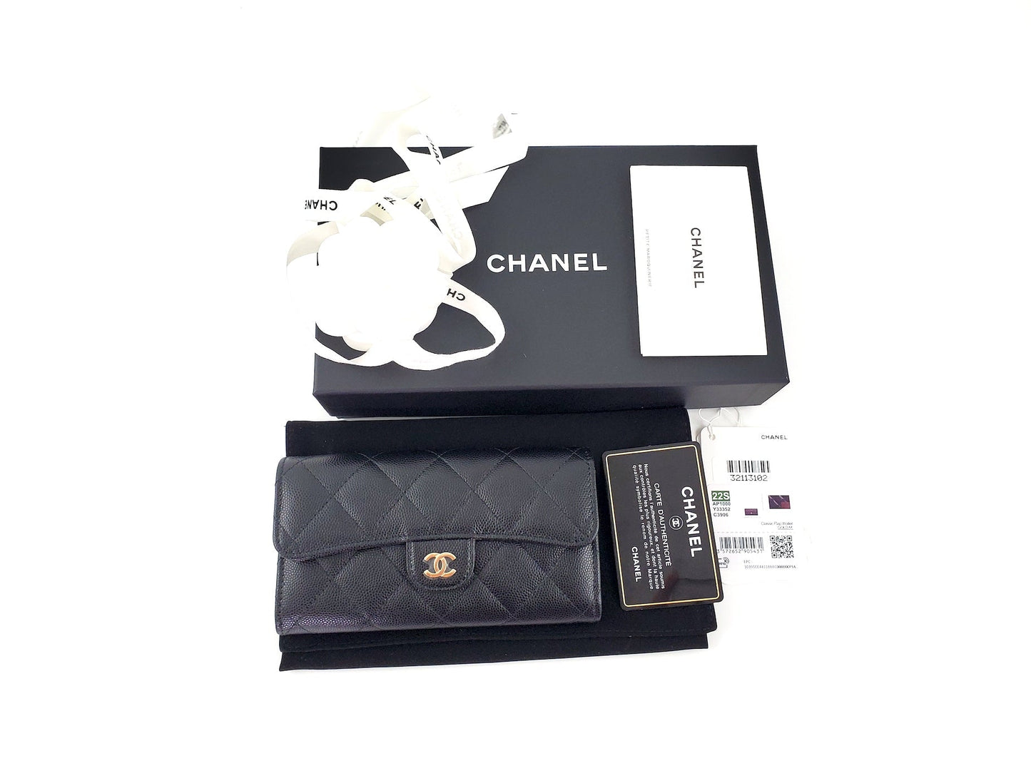 Chanel New Black Caviar Classic Flap Medium Wallet