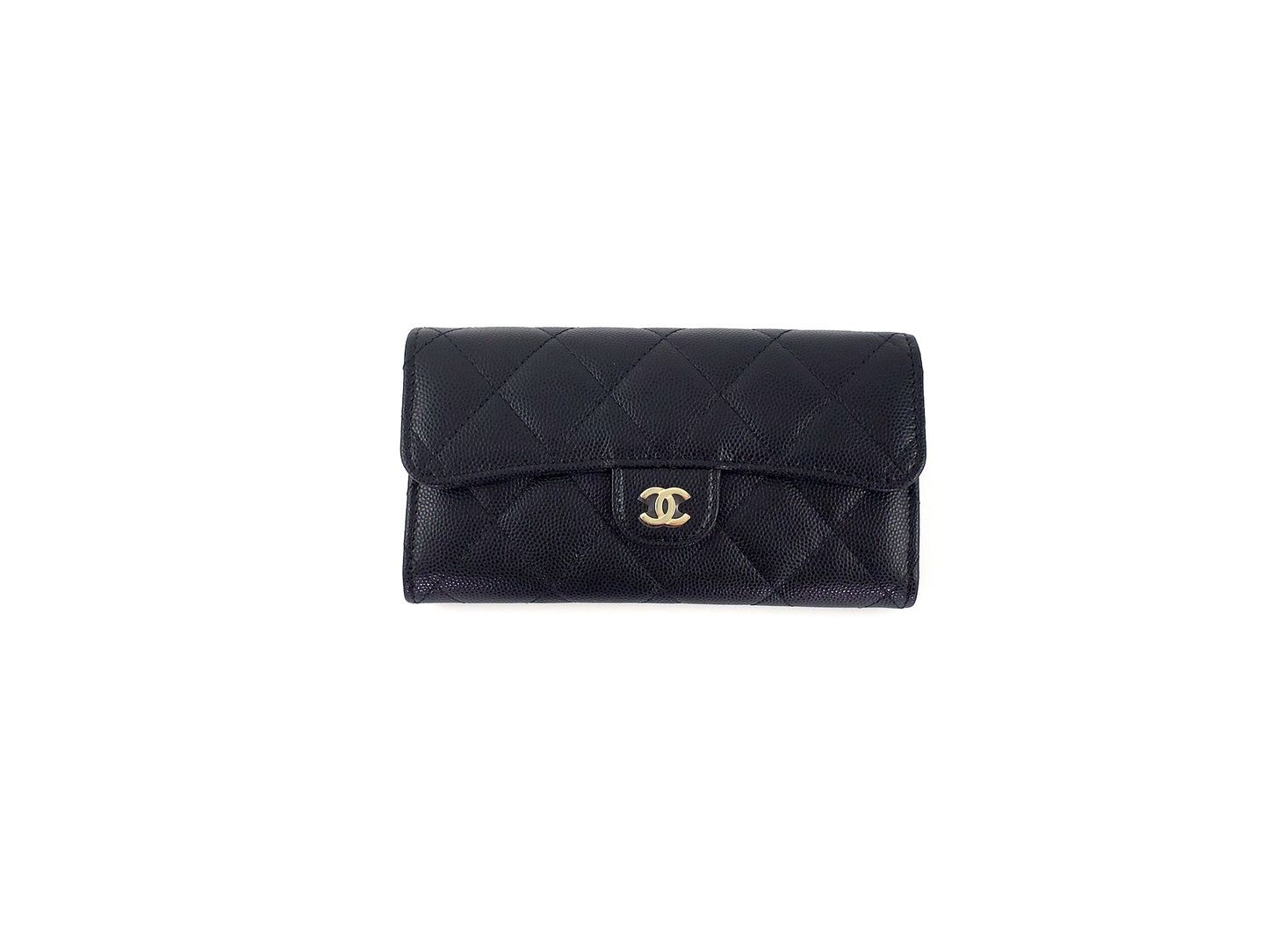 Chanel New Black Caviar Classic Flap Medium Wallet