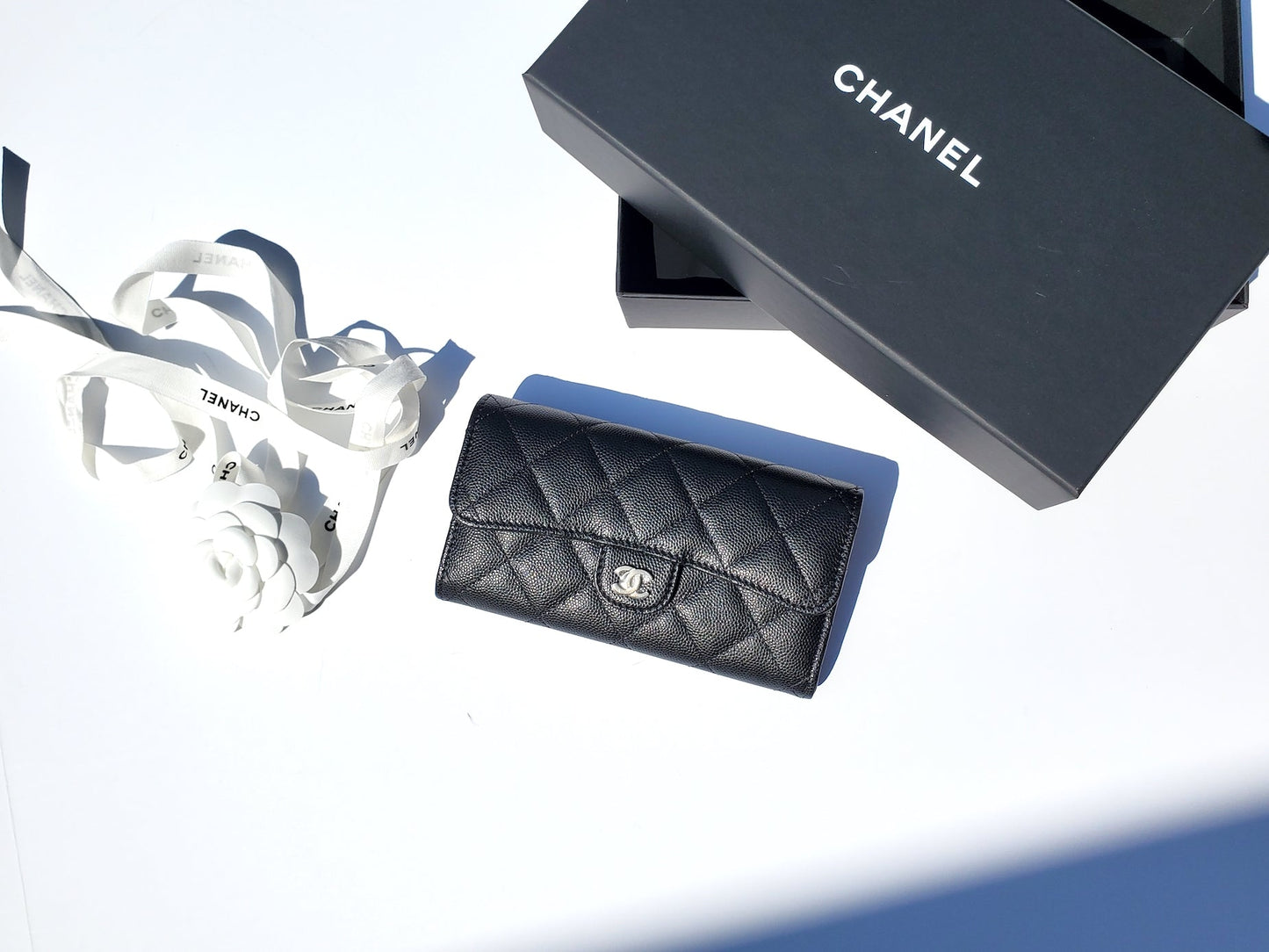 Chanel New Black Caviar Classic Flap Medium Wallet